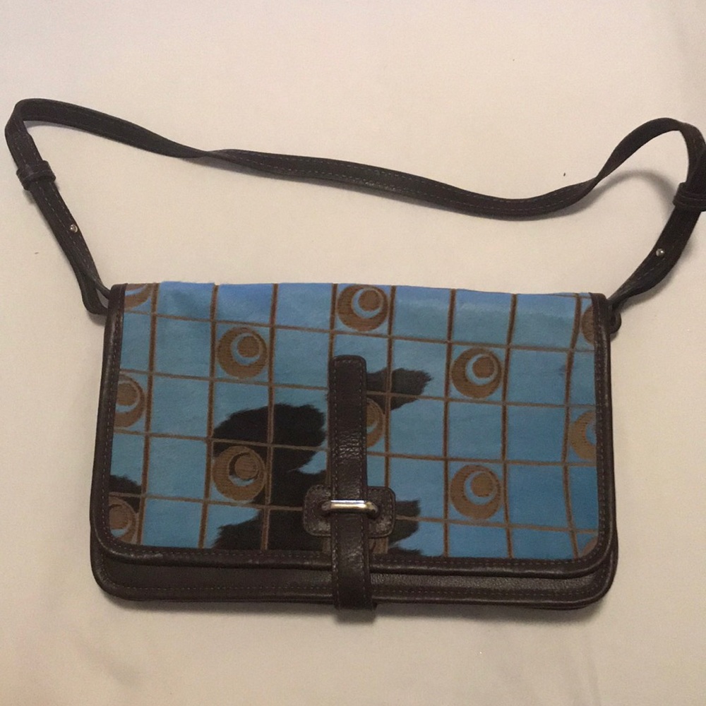 Nina Grissom for Gigi pony hair brown and blue bag